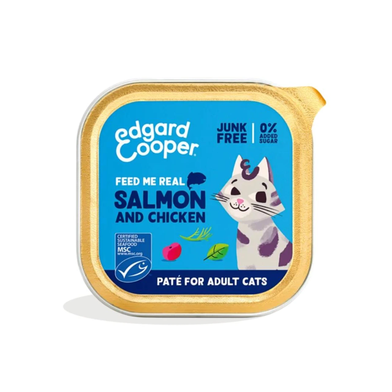 Edgard & Cooper pate til kat laks og kylling 85 g